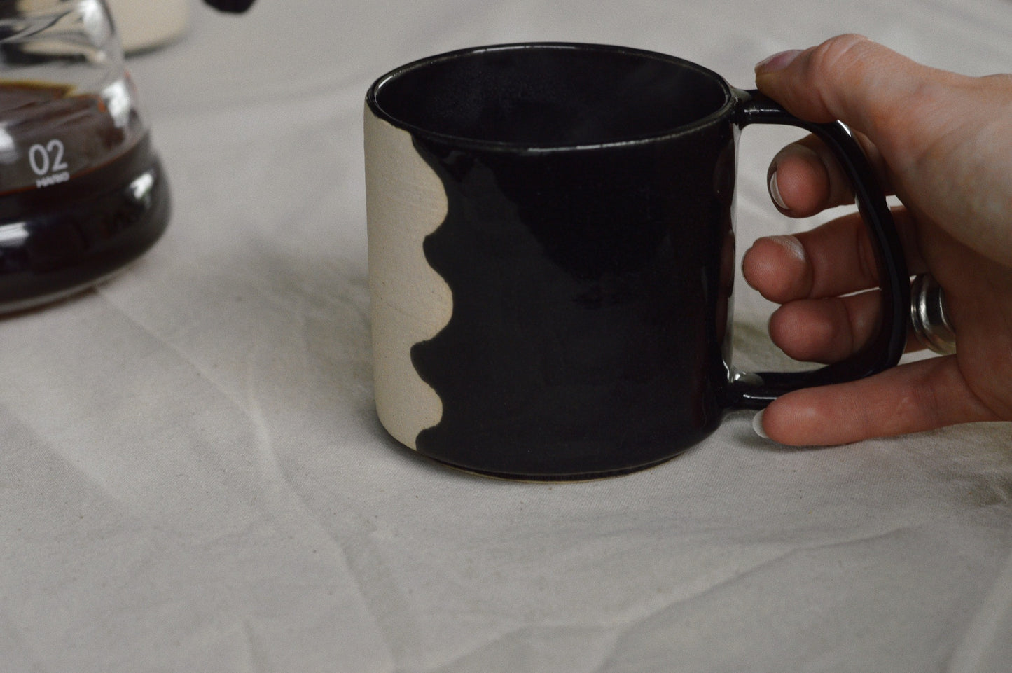 SECONDS SALE - Black Gloss Drip Mug
